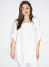 Bluse med sød facon - Brystmål 124cm - Viskose